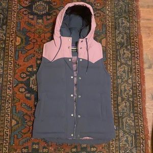 Blue and purple Patagonia XS down vest.